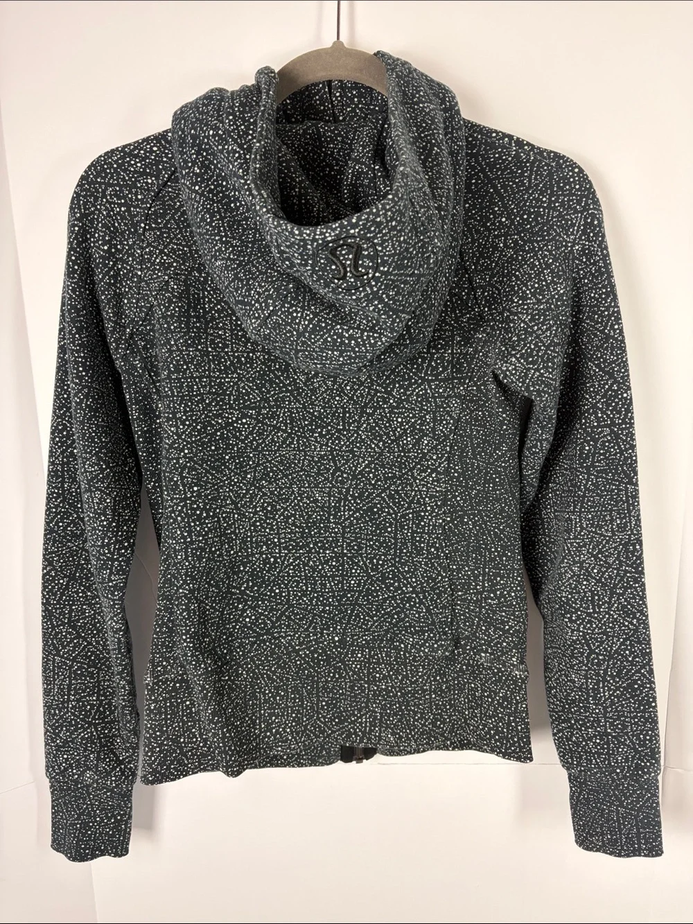Lululemon Scuba Hoodie 4 Night View White Black Cotton Fleece Full Zip